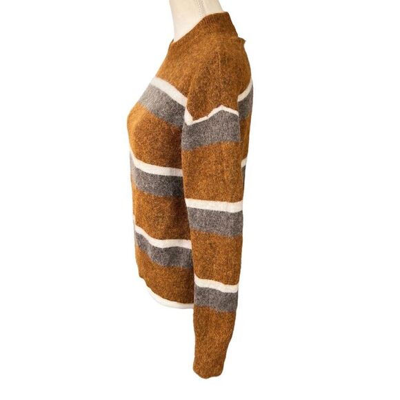 Samsoe Samsoe Anour Caramel Striped Wool & Alpaca Jumper Sweater Size XS - Picture 2 of 7